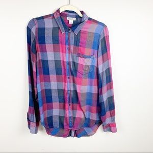 Lucky Brand Jewel Tone Plaid Soft Flannel